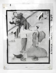 lot 11 image: Vintage 1961 Norman Rockwell Boy Scouts Homecoming Large Glass Color Separation Plate