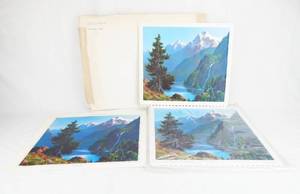 lot 226 image: Lot of 10 Vintage Paul Detlefsen Guardian Pine Formcraft Vacuum Form Prints Plus Bonus Print