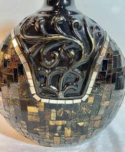 lot 101 image: Vase with Mirrored Mosaic Accents