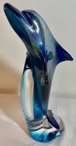 lot 103 image: Murano Signed Glass Dolphin