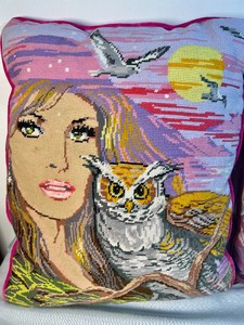 lot 130 image: Two Handcrafted Needlepoint Pillows