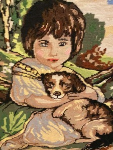 lot 19 image: Lovely Hand Created Needlepoint Screen