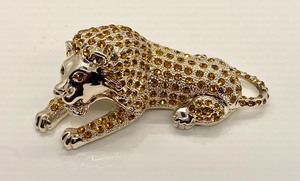 lot 17 image: Rhinestone Bejeweled Lion Trinket Box by Lefton