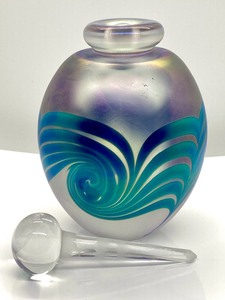 lot 36 image: Beautiful Artist Created Art Glass Dabber Bottle