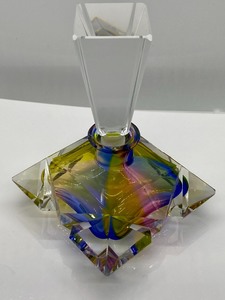 lot 174 image: Multi Colored Glass Perfume Dabber Bottle