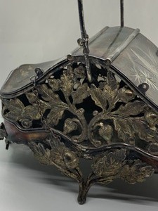 lot 241 image: Victorian Silver Plated Handled Basket