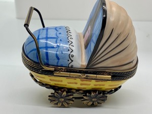 lot 251 image: Limoges Baby Carriage Trinket Box
