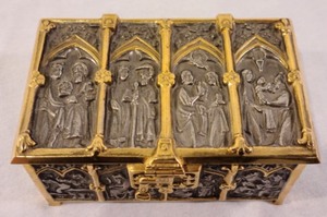 lot 55 image: Bronze Gothic Style Jewelry Box