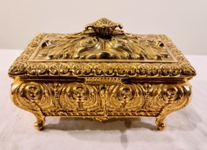 lot 56 image: Ornate Musical Jewelry Dresser Box