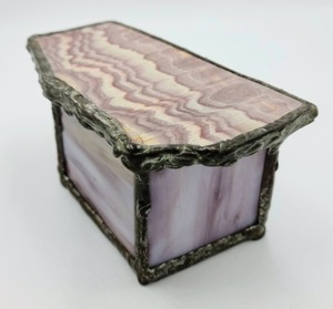 lot 75 image: Stained Glass and Stone Trinket Box