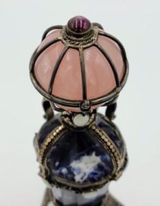 lot 78 image: Polished Quartz on Decorative Sterling and Opal Stand