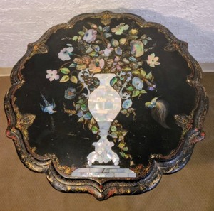 lot 97 image: Victorian Mother of Pearl Inlaid Table