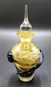 lot 206 image: Swirled Art Glass Perfume Bottle