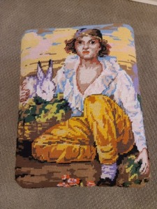 lot 232 image: Needlepoint Footstool