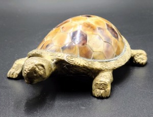 lot 236 image: Brass and Stone Turtle Sculpture