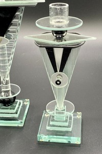 lot 294 image: Pair of Art Deco Candle Stick Holders