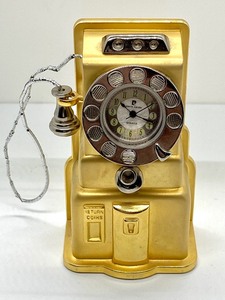 lot 255A image: Collectible Miniature Gold Plated Pay Phone