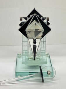 lot 256A image: Art Deco Black and White and Mirrored Dabber Bottle