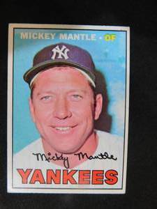 lot 6 image: 1967 Topps Mickey Mantle #150 HOFer New York Yankees