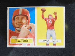 lot 11 image: 1957 Topps Y.A. Tittle #30 HOFer San Francisco 49ers LK