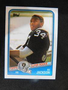 lot 16 image: 1988 Topps Bo Jackson Rookie Card #327 HOFer Raiders LK