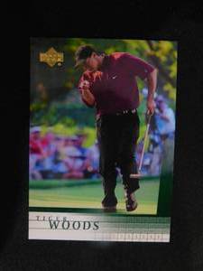 lot 21 image: 2001 Upper Deck Tiger Woods Rookie #1 LK