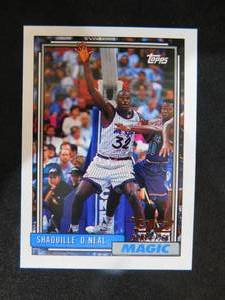 lot 33 image: 1992-93 Topps Shaquille ONeal Rookie Card #362 HOFer LK