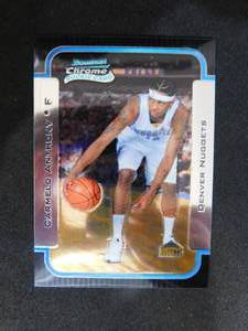 lot 37 image: 2003-04 Bowman Chrome Carmelo Anthony Rookie Card #140 LK
