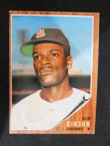 lot 47 image: 1962 Topps Bob Gibson #530 St. Louis Cardinals HOFer LK