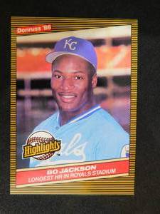 lot 75 image: 1986 Donruss Highlights Bo Jackson Rookie Card #43 LK