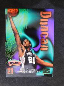 lot 96 image: 1997-98 Skybox Z Force Tim Duncan Rookie Card #111 HOFer LK