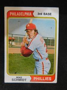 lot 136 image: 1974 Topps Mike Schmidt #283 HOFer LK