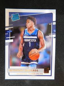 lot 140 image: 2020-21 Donruss Rated Rookie Anthony Edwards Rookie Card #201