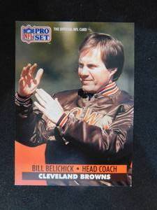 lot 141 image: 1991 Pro Set Bill Belichick Rookie Card #126 LK