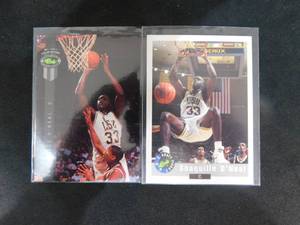 lot 150 image: (2) 1992-93 Shaquille ONeal Rookie Cards LK