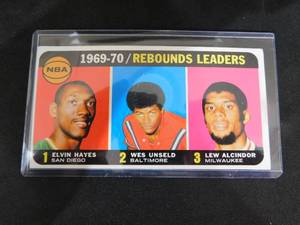 lot 207 image: 1970-71 Topps Lew Alcindor Rebound Leaders #5 LK