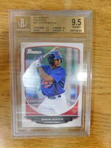 lot 213 image: BGS 9.5 Gem Mint 2013 Bowman Byron Buxton Rookie Card LK