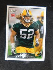 lot 222 image: 2009 Topps Clay Matthews Rookie Card #353 LK