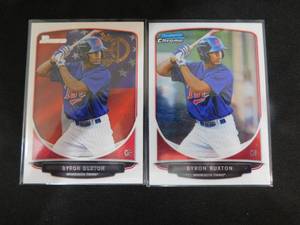 lot 223 image: 2013 Bowman Chrome & Bowman Home Town Byron Buxton Rookie Cards LK