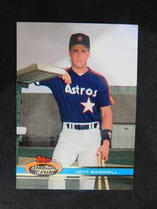lot 244 image: 1991 Stadium Club Jeff Bagwell Rookie Card #388 LK