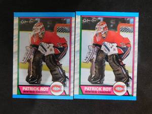 lot 245 image: (2) 1989-90 O-PEE-CHEE Patrick Roy #17 LK