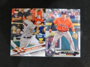lot 247 image: (2) 2017 Alex Bregman Rookie Cards Topps & Bowman LK