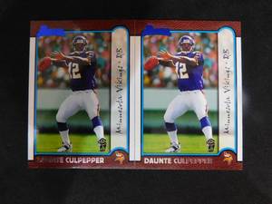 lot 248 image: (2) 1999 Bowman Daunte Culpepper Rookie Cards #166 LK