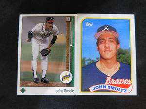 lot 249 image: 1989 Upper Deck & Topps John Smoltz Rookie Cards LK