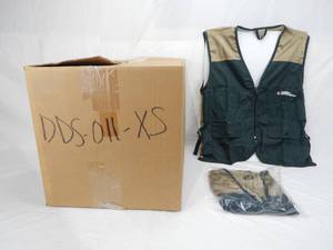 Case of 32 Gander Mountain Adult XS Extra Small Green and Gold Fishing Hunting Vests