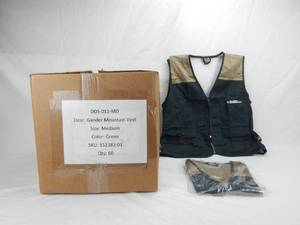 Case of 60 Gander Mountain Adult Medium Green and Gold Fishing Hunting Vests