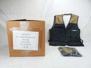 Case of 60 Gander Mountain Adult Large Green and Gold Fishing Hunting Vests