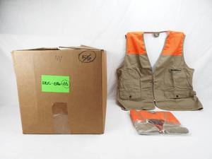 Case of 44 Gander Mountain Adult Large Tan and Blaze Orange Fishing Hunting Vests
