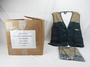 Case of 52 Gander Mountain Adult XXL 2XL Green and Gold Fishing Hunting Vests