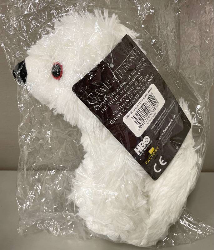 lot 105 image: Lot of 5 Game of Thrones GOT Ghost Direwolf Plush Toys